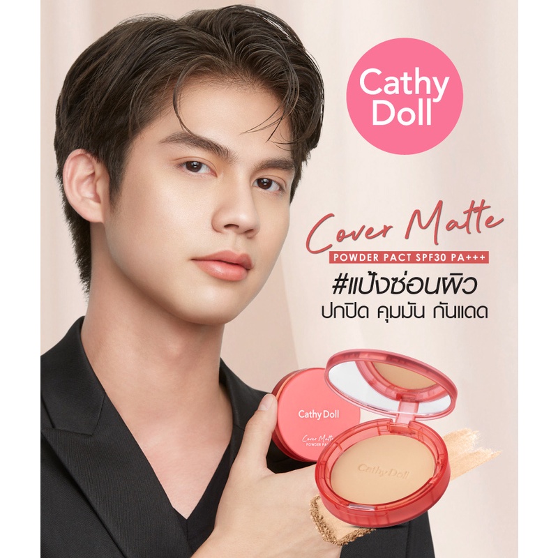Phấn phủ dạng bột với 2 màu tự nhiên cho da không trôi cả ngày dài Cathy Doll Skin Fit Nude Matte Powder Pact SPF30 4.5g