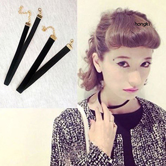 Vòng cổ choker nhung màu đen phong cách retro đơn giản cho nữ