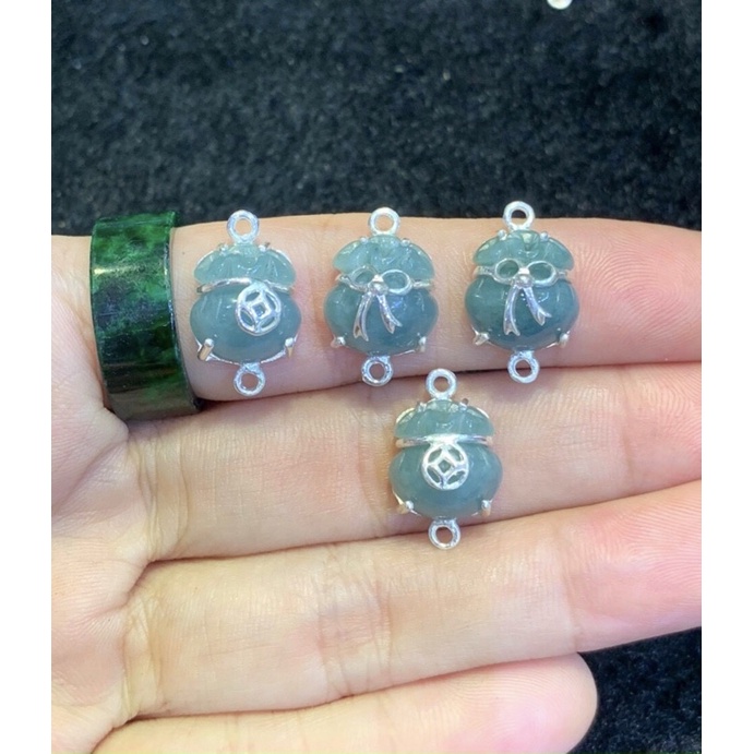 Charm mix vòng túi tiên các loại đá phong thủy đã bọc bạc