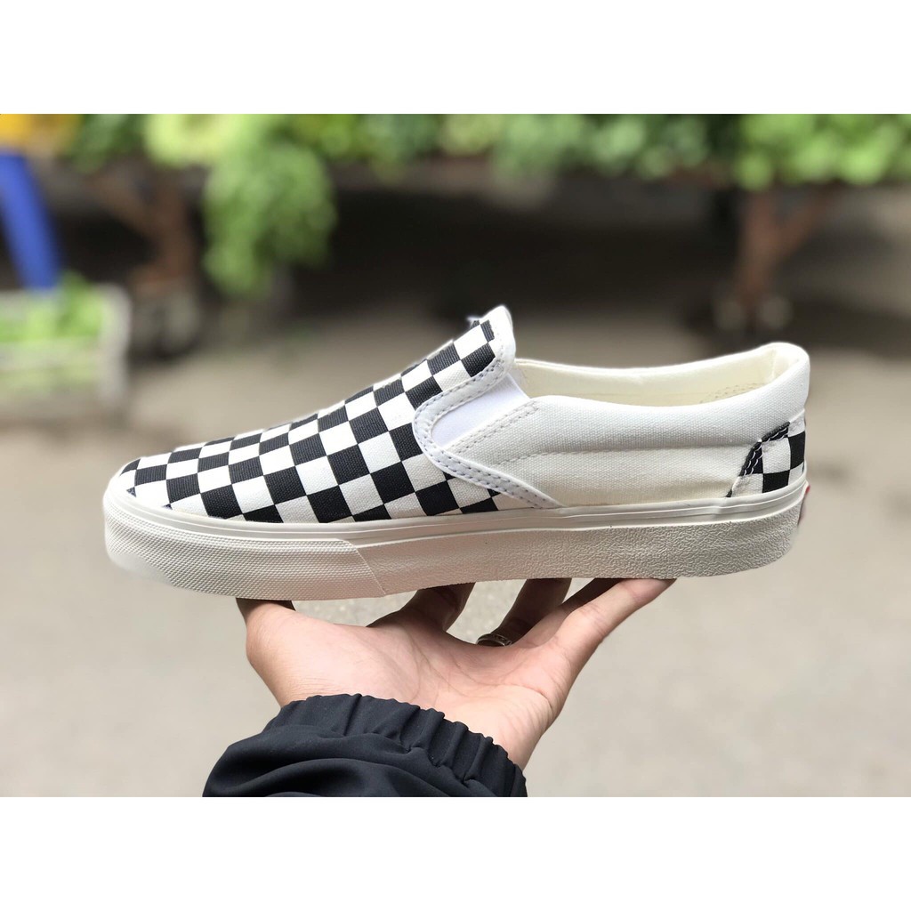 Bản SlÊU CẤP Vans vault caro  (Checkerboard Slip On) [ảnh trực tiếp] full box ,bill