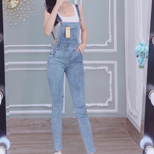 Yếm jeans dài