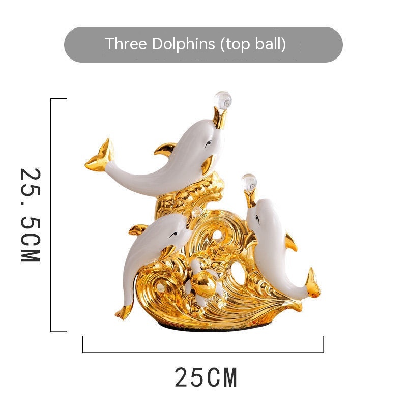Quả Cầu Pha Lê Hình Cá Heo Phong Cách Bắc Âu Trang Trí Nội Thất