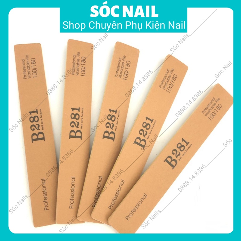 Dũa Da Bò Dùng Để Dũa Móng Tay Làm Nail B281 Cao Cấp Mặt Siêu Nhám Cực Bền 100/180