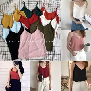 Áo hai dây voan cổ tim giá rẻ hot 2020