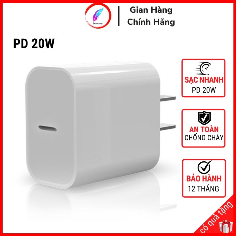 Củ Sạc Nhanh Iphone 20w Sạc Dành Cho Các Dòng Iphone 8 Đến 12 Promax Ipad Bảo Hành 1 Đổi 1