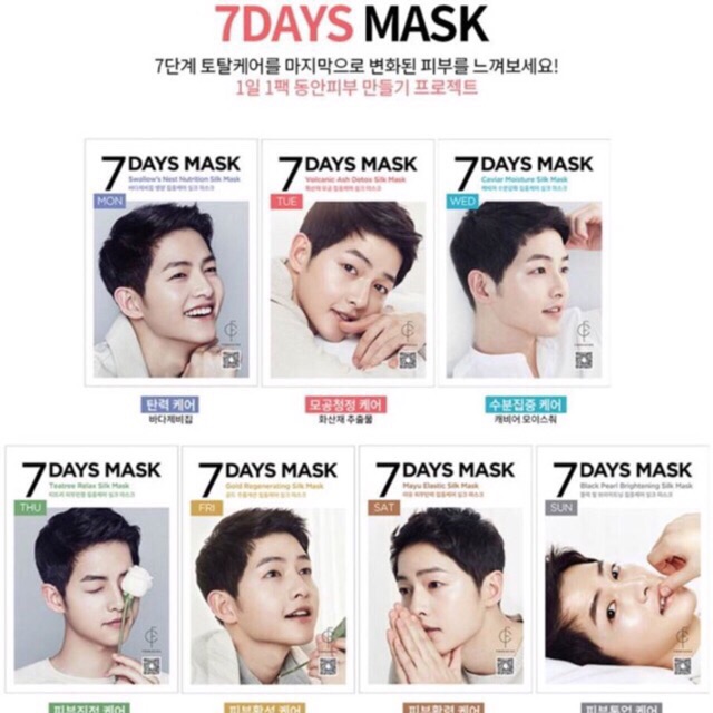 [Chính Hãng] Combo 5 Mặt Nạ Dưỡng Trắng Da 7Days Mask Song Joong Ki | BigBuy360 - bigbuy360.vn
