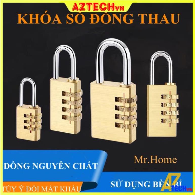 Ổ Khoá Mini 3 Số Đồng - Ổ khoá vali , khoá tủ 3 số
