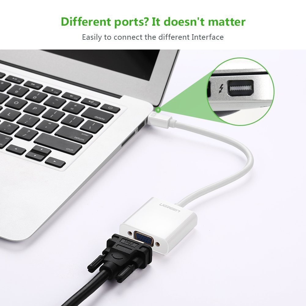 [Mã 33ELSALE hoàn 7% đơn 300K] Cáp Mini DisplayPort to VGA Ugreen 10458