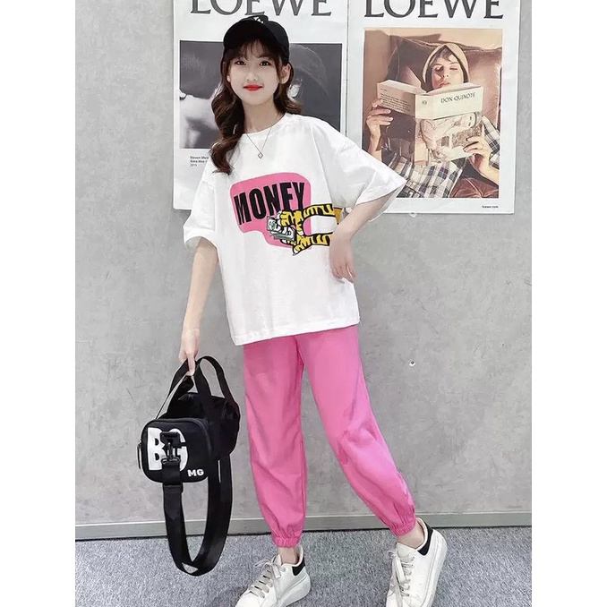 Bộ quần áo hè &quot;J EOWN&quot; 14-45kg cho bé gái 4-14 tuổi. Thoáng mát, thấm hút mồ hôi. Hàng may kỹ. G3 G25