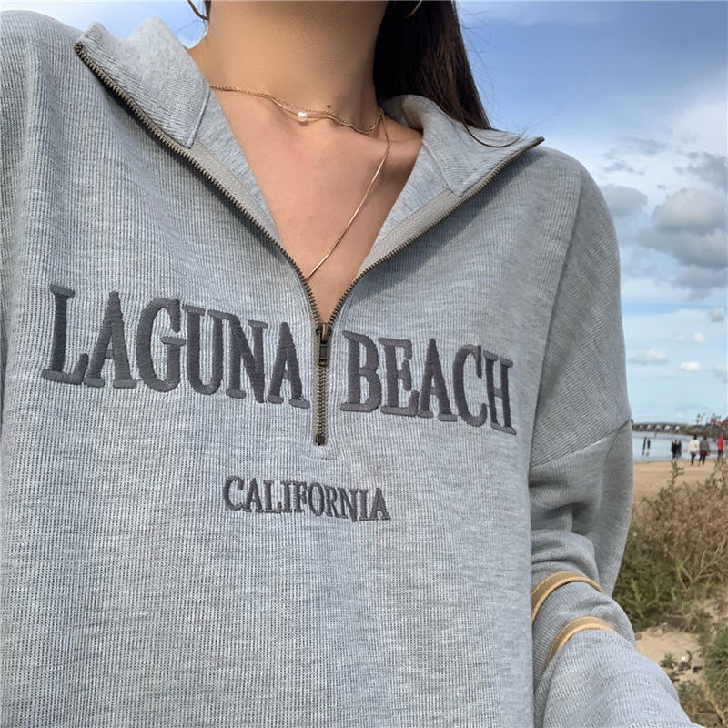 COZOK Áo Sweater Tay Dài Form Rộng Kiểu Dáng Retro Hợp Thời Trang