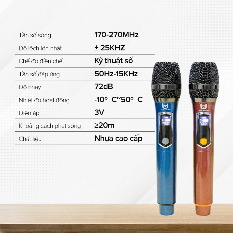 Micro Không Dây Hát Karaoke W108 Việt Star Quốc Tế Nhẹ Êm Đa Năng bảo hành 12 tháng