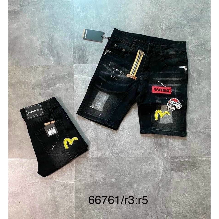 quần short jean nam XANH khóa kéo lệch thêu logo đẹp hot nhất 2022,vải jean dày mềm kiểu dáng trẻ trung giá rẻ