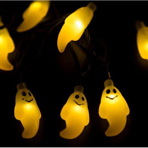 [Black-white shop] Dây đèn 1m hình con ma nhỏ trang trí Halloween (bán không kèm pin)