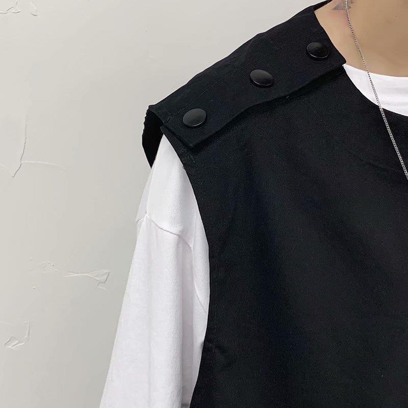 Áo Khoác Sát Nách Dáng Rộng Phong Cách Retro Thời Trang Cho Nam