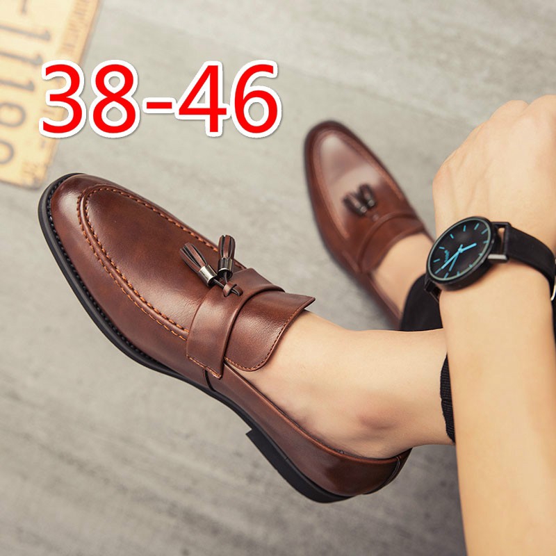 Giày lười kiểu dáng công sở bằng da dành cho nam chính hãng có cả size 45-46