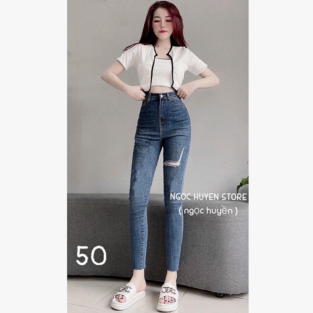 Quần Jean Ống Loe Rách Gấu Nữ Co Giãn Cắt Gấu [ CÓ ẢNH THẬT]  Quần Bò Ống Bó Cạp Cao | BigBuy360 - bigbuy360.vn