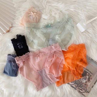 [[CHỌN MÀU/SIZE M,L,XL Quần lót ren lưới viền bèo QR/127 siêu thoáng mát sexy