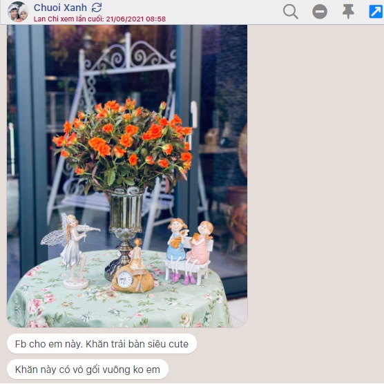 Khăn trải bàn tròn đẹp vải Canvas họa tiết hoa lá nhã nhặn phong cách Nhật Bản nhẹ nhàng vintage Landecor