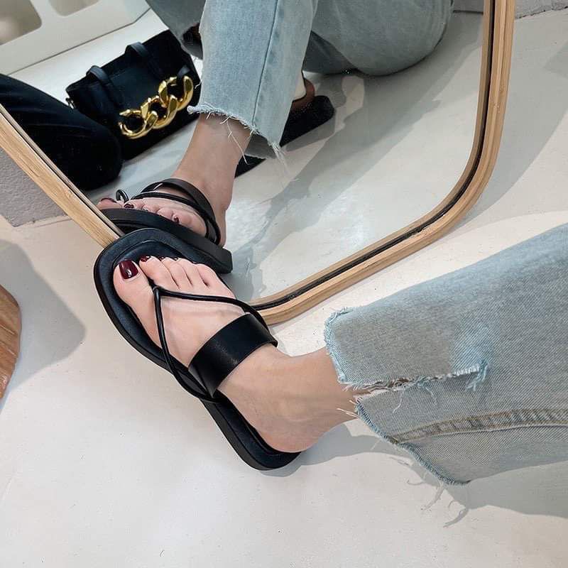 Dép nữ kẹp ngón quai mảnh, dế xuồng phong cách ulzzang cao 3cm cực êm