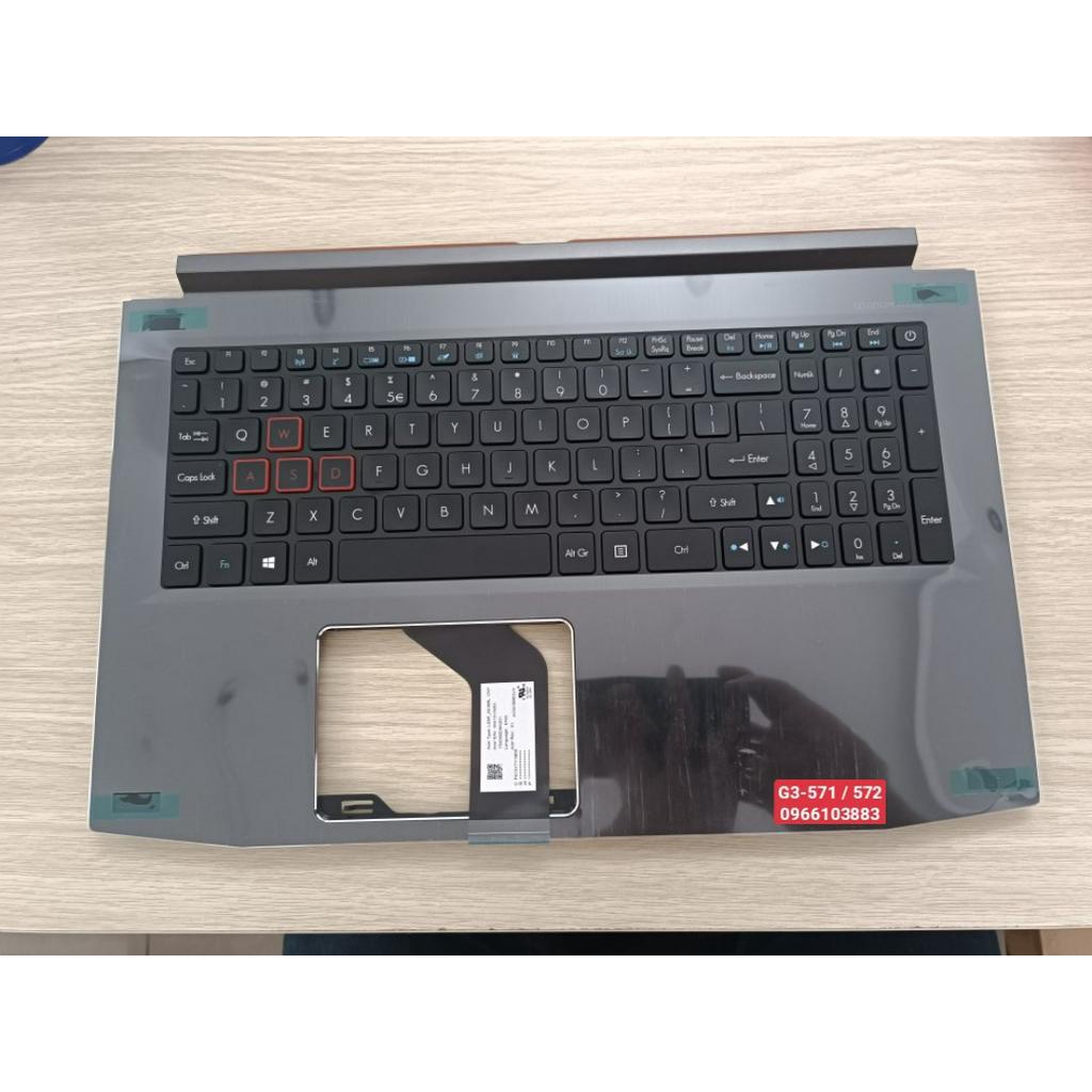 VỎ MẶT C KÈM PHÍM DÀNH CHO LAPTOP ACER G3-571 G3-572 ĐEN NEW CÓ LED ĐỎ