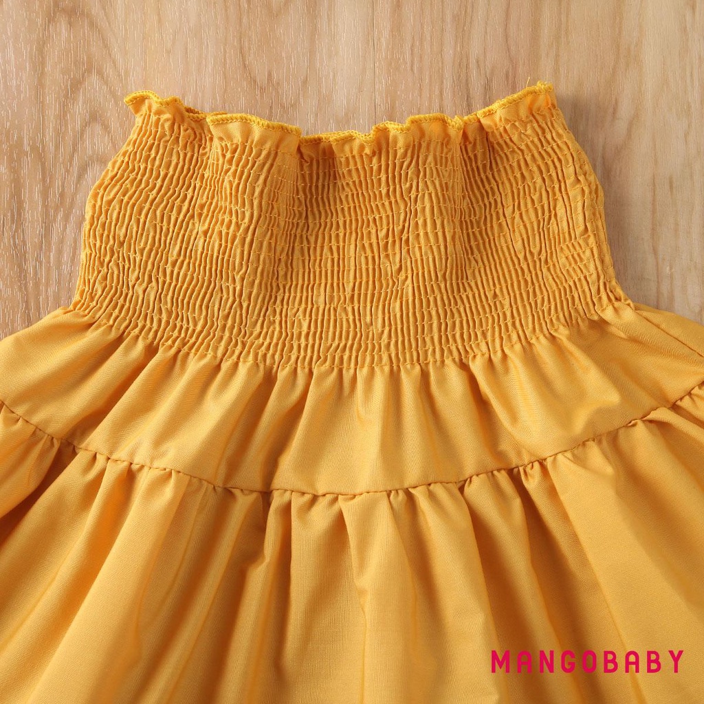 Bộ Váy Gồm Áo Trễ Vai + Băng Đô Xinh Xắn Cho Bé Gái