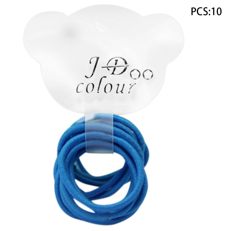 Set 10 Dây Cột Tóc Mini Co Giãn Bằng Polyester Màu Sắc Tươi Sáng Cho Bé Gái