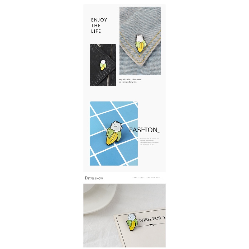 Huy hiệu cài áo thiết kế hình quả chuối hoạt hình đáng yêu dành cho cả nam và nữ