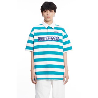 5THEWAY® /sketch/ DROP SHOULDER SS POLO SHIRT™ aka Áo thun Polo sọc ngang