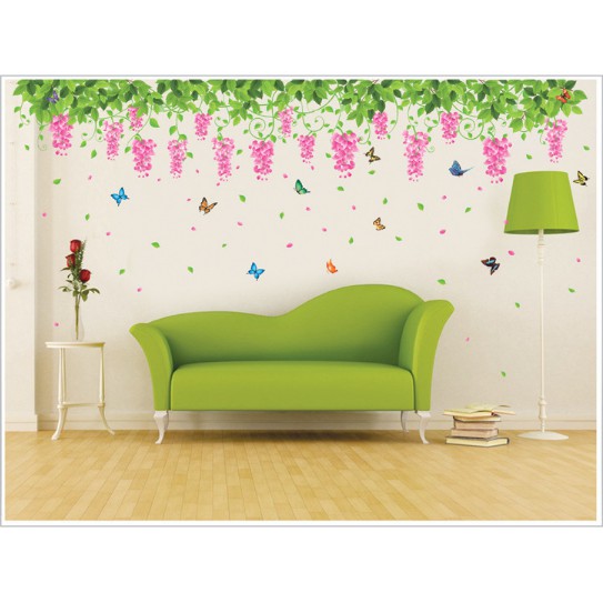 Decal trang trí tường dây Hoa Rủ