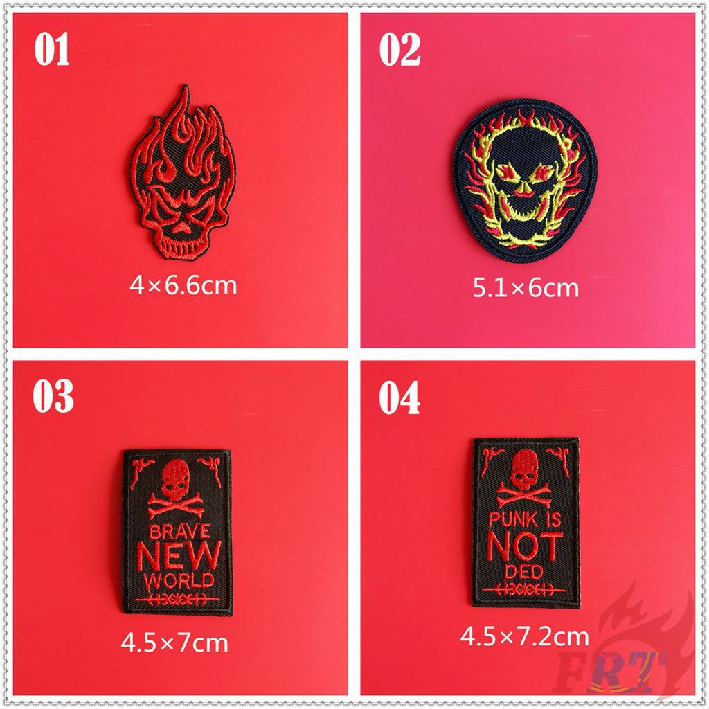 Miếng dán ủi quần áo phong cách Punk Skull Series 03