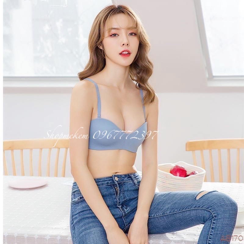 Áo lót nữ,AC006 Áo su cup ngang đệm mỏng, chống tụt ôm nâng ngực nhẹ nhàng