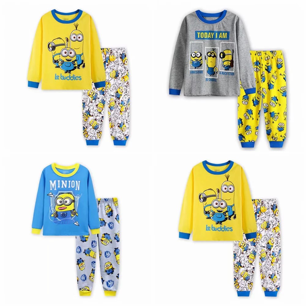 Set đồ ngủ dài in hình Minion dễ thương cho bé gái