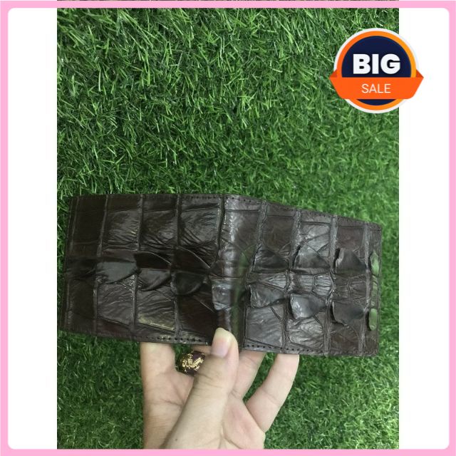 Bóp Ví Nam Ngang - Gai lưng da cá sấu thật 100% , Cho xem hàng ,Nhận Hàng Không Đúng Mô Tả Cứ Gởi Trả Shop