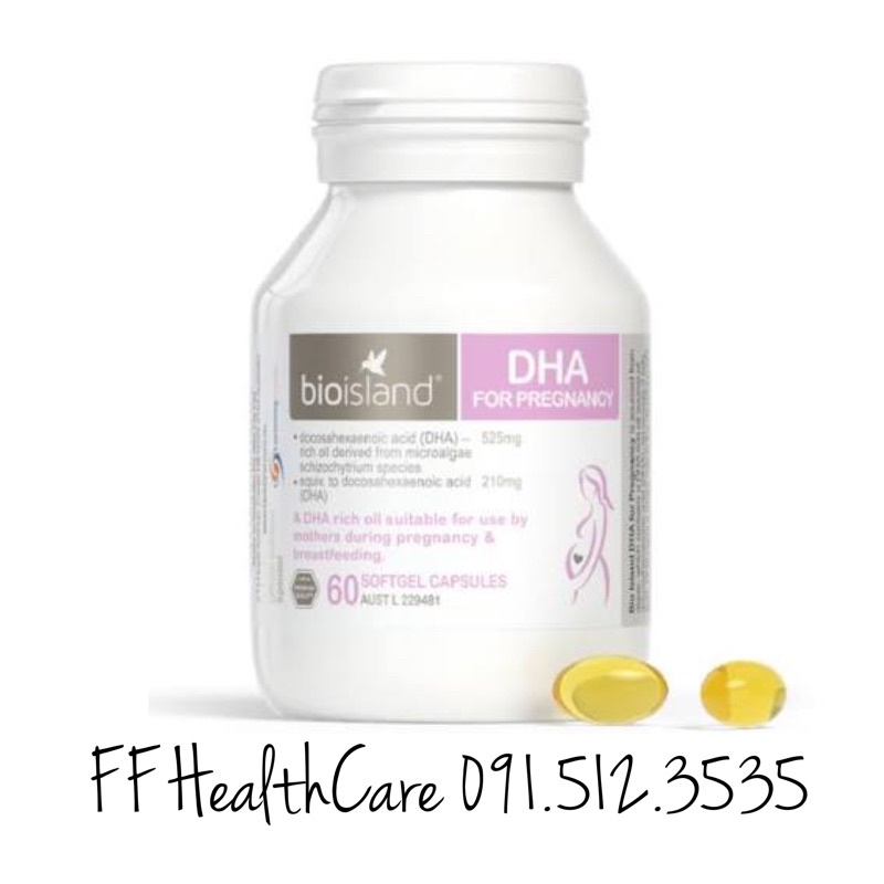 Viên Uống Bổ Sung DHA cho Bầu, DHA Bioisland For Pregnancy 60 Viên Úc