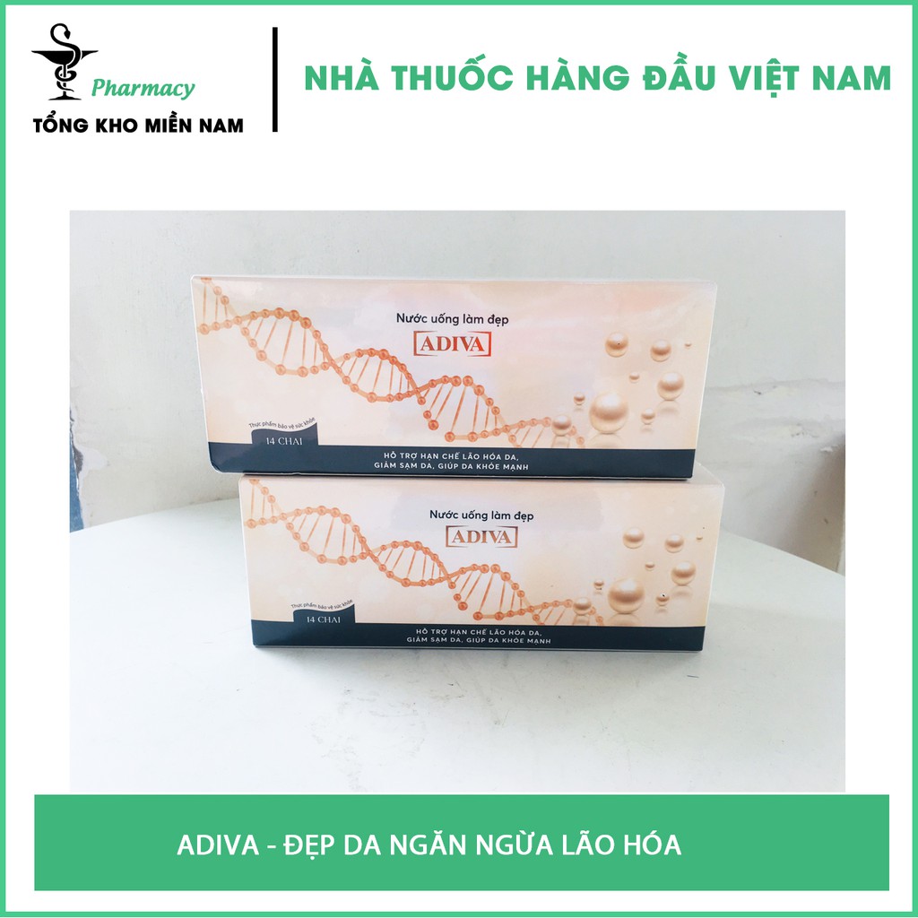 ADIVA Collagen dạng nước mẫu mới - Giảm nếp nhăn, không lo chảy xệ - hộp 14 lọ x 30ml - Tổng Kho MiềnNam