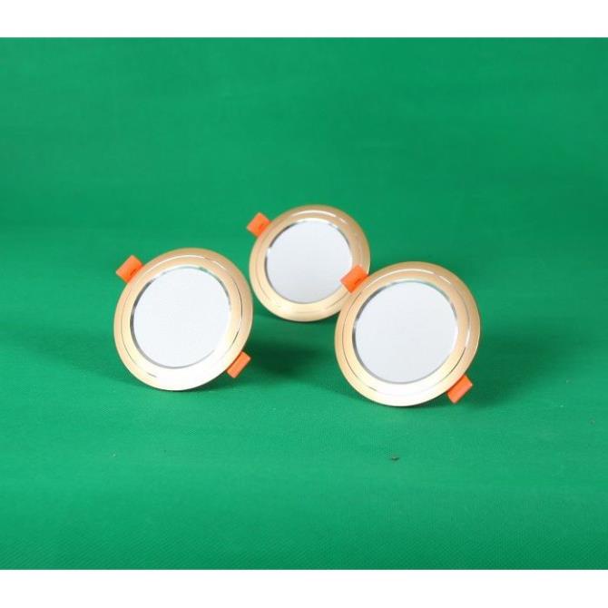Bộ 10 Đèn Led âm trần đổi màu 5w vỏ vàng, đèn trang trí giá rẻ