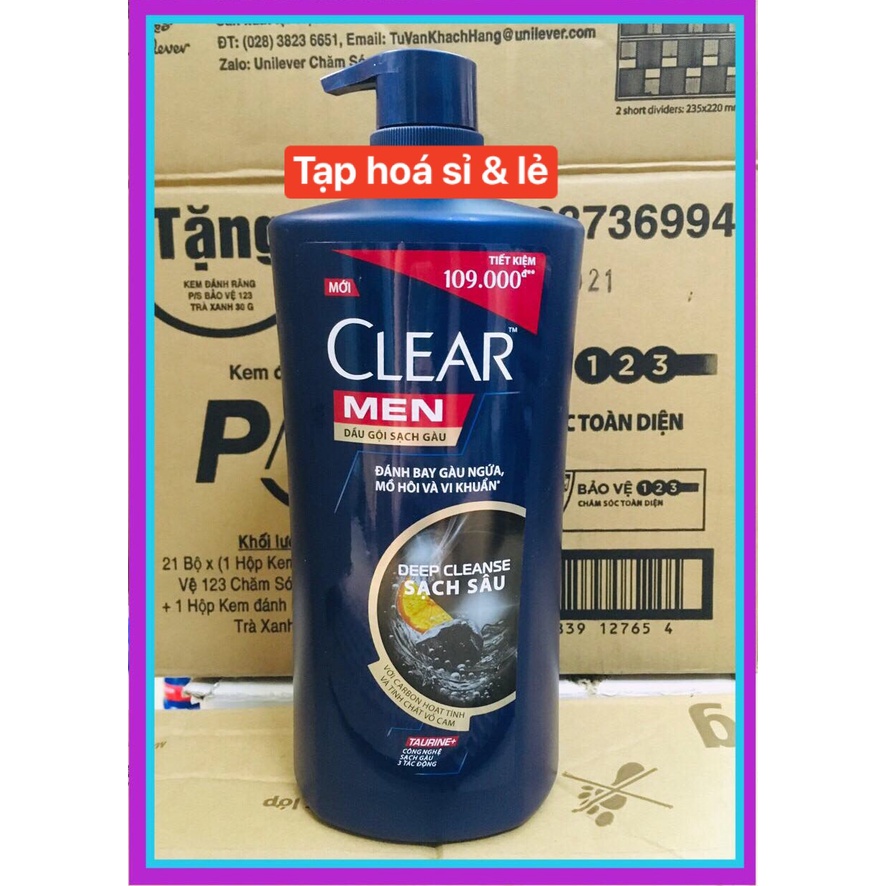 Dầu Gội Clear Men Cool Sport Bạc Hà 900g mẫu mới