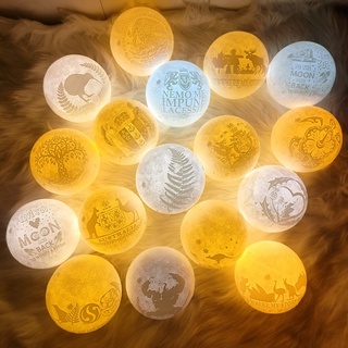 (MẪU 2021) Đèn ngủ mặt trăng 3D Moon Light Siêu đẹp + Đế gỗ + Dây sạc USB 20 mẫu
