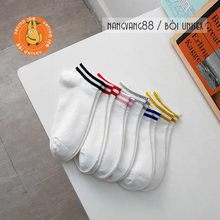Vớ, Tất Nam Nữ cổ ngắn có sọc phong cách đơn giản, dễ phối đồ, nhiều màu [Bối Unisex] | BigBuy360 - bigbuy360.vn