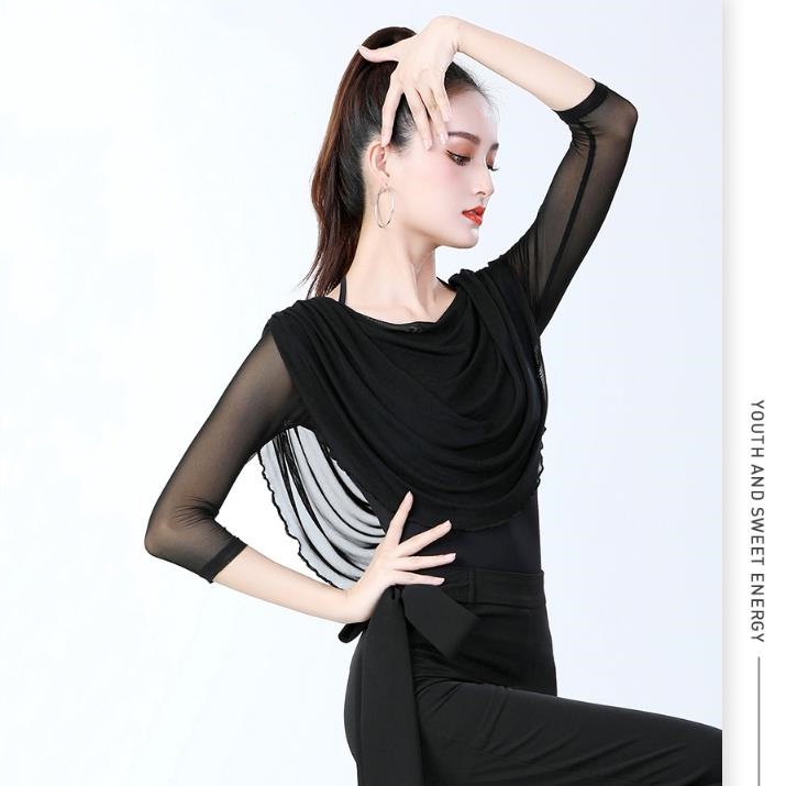 Áo Khiêu Vũ Latin Tay Lửng Thiết Kế Mới Cao Cấp Thời Trang Dành Cho Nữ