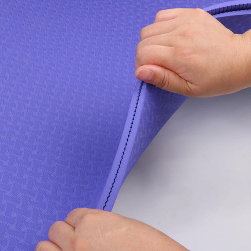 Thảm tập Yoga Mat TPE 6mm một lớp tặng túi xịn