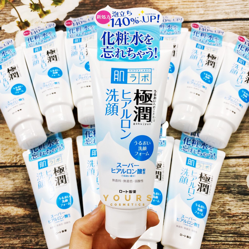 [Auth Nhật] Sữa Rửa Mặt Hada Labo Dưỡng Ẩm Làm Sạch Sâu Gokujyun Face Wash Màu Trắng Dành Cho Da Khô 100gr