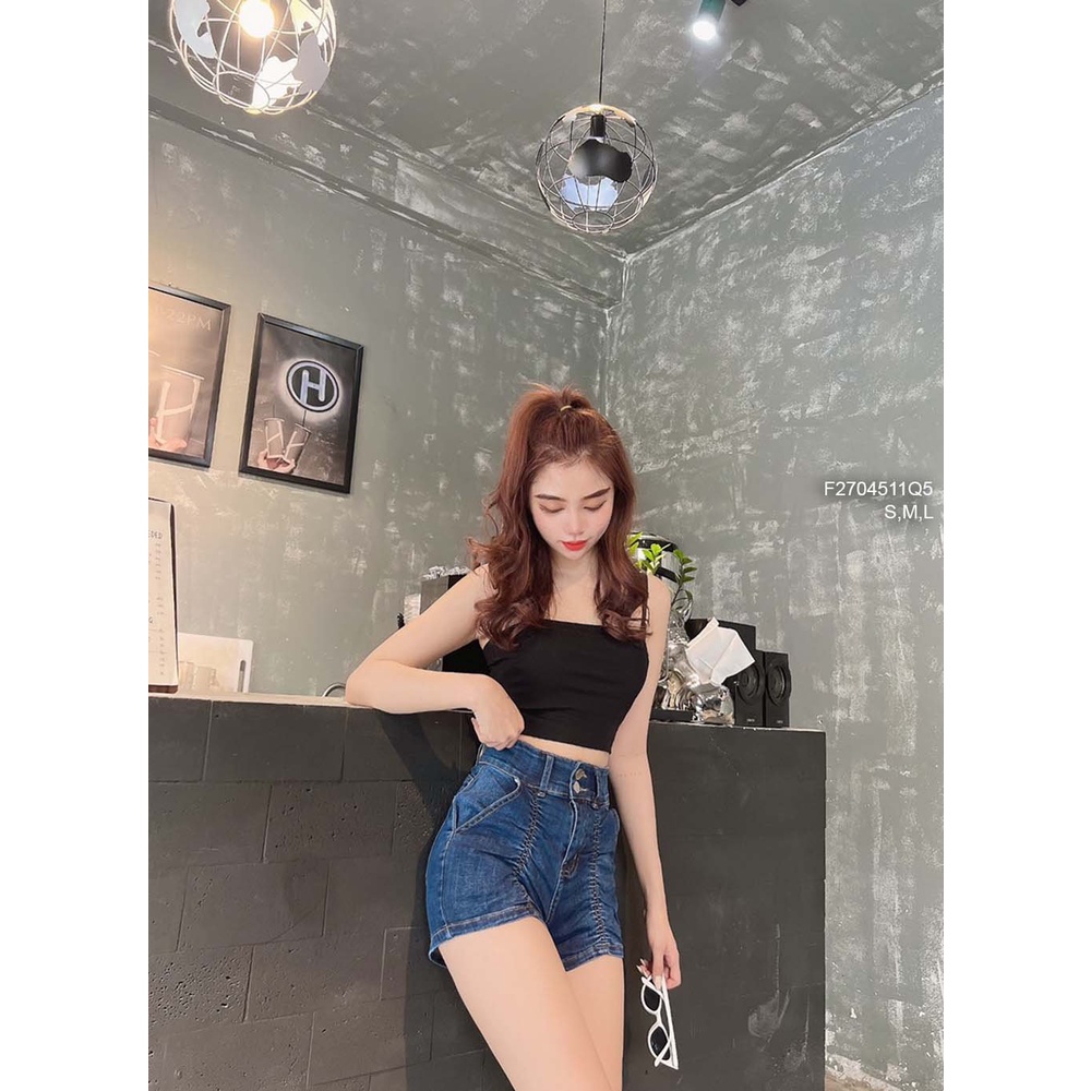 Quần short jean nhún lưng cao!