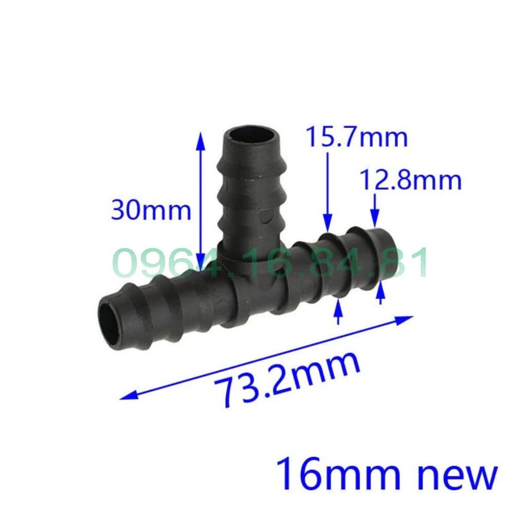 Tê chia ống LDPE 16  bền bỉ - Thiết bị tưới nối đường ống 16mm tiện ích  - Tổng kho kim điện nước