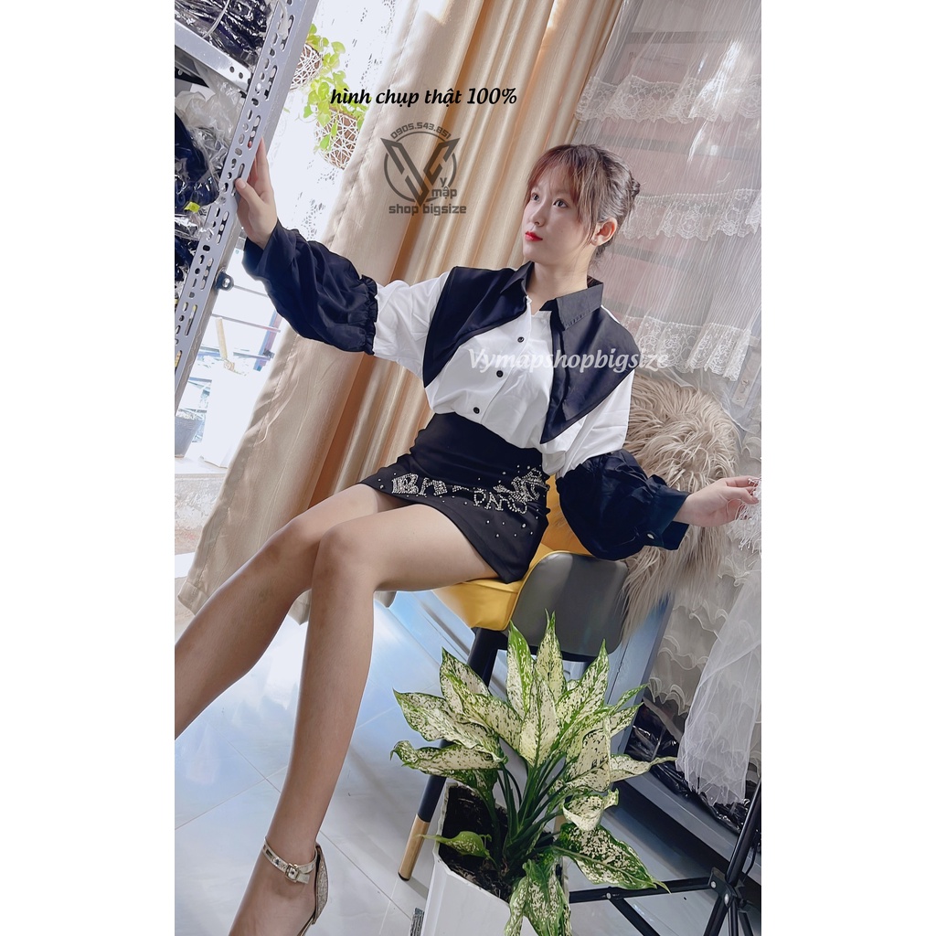sơ mi cổ đôi ulzzang bigsize (áo trắng cổ đen )
