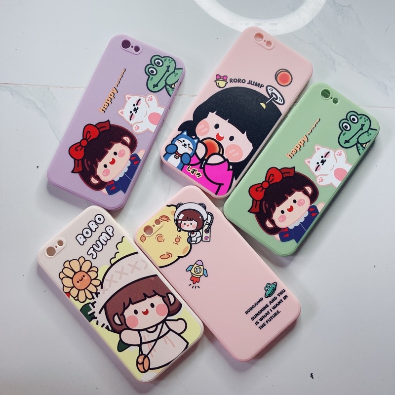 Ốp Lưng rorojump silocon viền vuông thời trang cute cho iP 6/6s/6plus/6splus/7plus/8plus/x/xs/xsmax/11promax/12pro