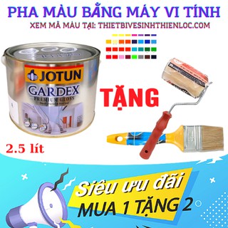 [TẶNG CÂY LĂN VÀ CỌ ] Sơn kim loại và gỗ Jotun Gardex, trắng mờ, 2.5 lít, pha màu bằng máy vi tính.