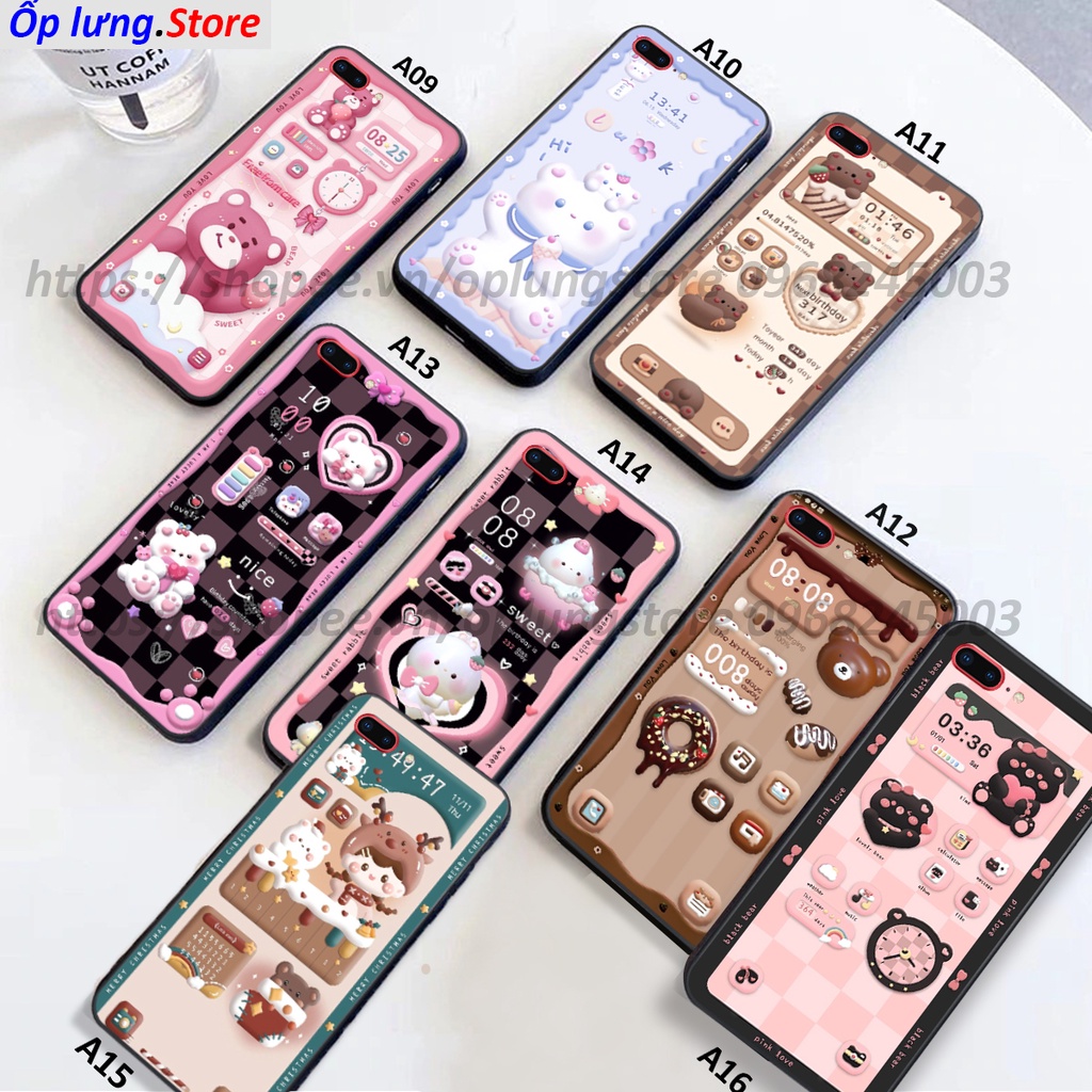 Ốp lưng Iphone 7 / 8 / 7 Plus / 8 Plus in hình 3D gấu cute xinh xắn cạnh viền vuông bảo vệ camera