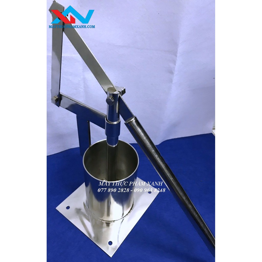 Máy ép chả cá bánh mì bằng inox, 2 khuôn thay 5mm và 8mm