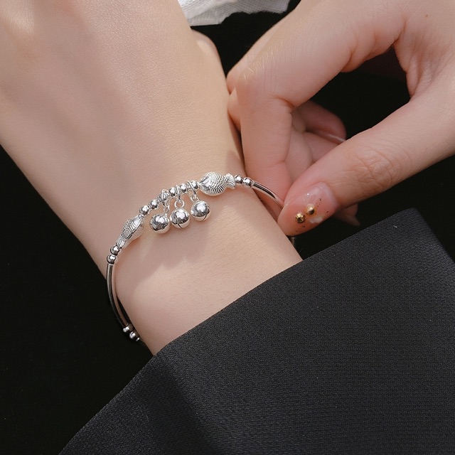 🐠 LẮC TAY BẠC NỮ HÌNH CHUÔNG CÁ DỄ THƯƠNG H.A.S SILVER 🐠 S925 CHUÔNG KÊU 🐠